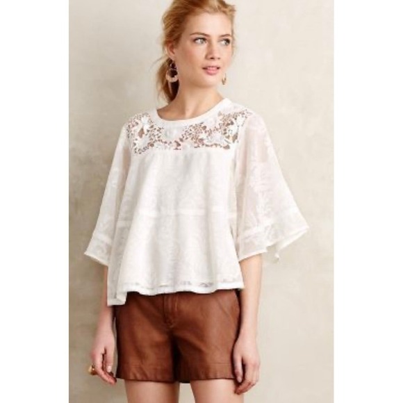 NWT Anthropologie Venessa Virginia Lace Peasant Top - Picture 1 of 12